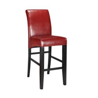 Home Decorators Collection Parsons Red Rolled Back Leather Bar Stool 0238700110
