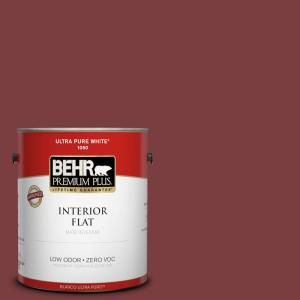 BEHR Premium Plus 1 gal. #S H 140 Cinnamon Cherry Zero VOC Flat Interior Paint 130001