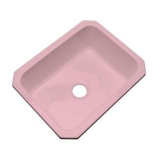 Thermocast Inverness Undermount Acrylic 25x19.5x9 in. 0 Hole Single Bowl Kitchen Sink in Dusty Rose 22062 UM