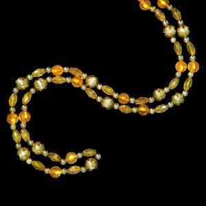 Meilo Creation 9 ft. LED Pre Lit Beaded Garland with Amber Lights ML14 BG01 AM