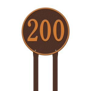 Whitehall Products Round Antique Copper Estate Lawn One Line Address Plaque 2099AC