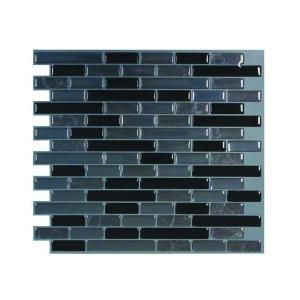 Smart Tiles 9.13 in. x 10.25 in. Muretto Nero Mosaik Decorative Wall Tile SM1039 1
