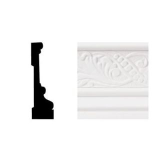 Royal Mouldings 6702 11/16 in. x 3 1/2 in. x 8 ft. PVC Composite White Casing Moulding 0670208009