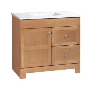 American Classics Artisan 36 1/2 in. W x 19 in. D Vanity in Harvest with Cultured Marble Vanity Top in White PPARTHVT36DY