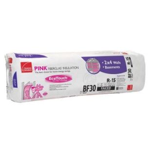 Owens Corning EcoTouch 3 1/2 in. x 15 in. x 93 in. R 15 Kraft Batts Fiberglas Insulation (7 pieces / package) BF30