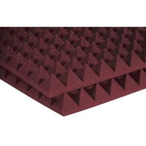 Auralex 2 ft. W x 2 ft. L x 2 in. H Studio Foam Pyramid Panels   Burgundy (Half Pack 12 Panels per Box) 2PYR22BUR HP