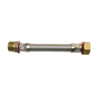 Watts 1 in. x 1 in. x 24 in. Braided Stainless Steel Water Heater Connector BF 24 1