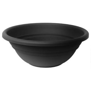 Bloem 17 in. Black Plastic Milano Bowl (12 Pack) MB151700 12