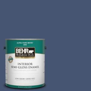 BEHR Premium Plus Home Decorators Collection 1 gal. #HDC WR14 7 Hidden Sapphire Semi Gloss Enamel Interior Paint 330001
