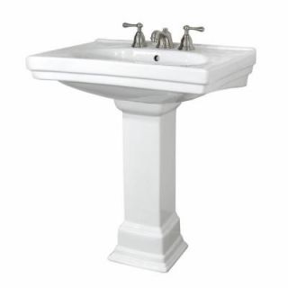 Foremost Structure Lavatory and Pedestal Combo in White FL 1950 8WH