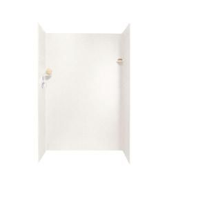 Swanstone 34 in. x 48 in. x 72 in. Three Piece Easy Up Adhesive Shower Wall Kit in Tahiti White SK 344872 011