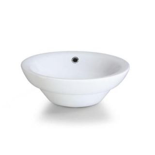 Xylem Semi Recessed Round Ceramic Vessel Sink in White CSR169RD