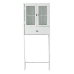 Home Decorators Collection Moderna 26 in. W Spacesaver in White with Glass Door 1182900410