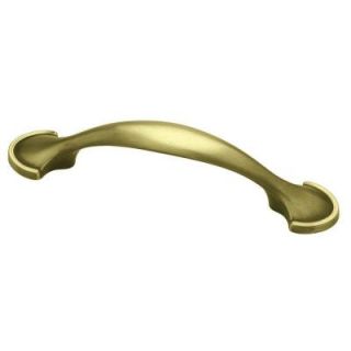 Tumbled Antique Brass 3 in. Half Round Foot Cabinet Hardware Pull P39955H ABT C
