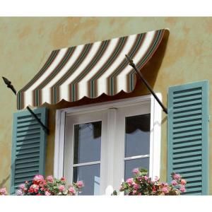 AWNTECH 20 ft. New Orleans Awning (31 in. H x 16 in. D) in Burgundy/Forest/Tan Stripe NO21 20BFT