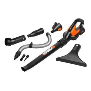 Worx 120 mph 80 CFM 32 Volt Lithium ion Cordless Electric Sweeper/Blower with Air Accessories WG575.1