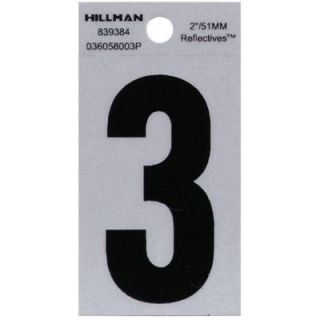 The Hillman Group 2 in. Vinyl Reflective Number 3 839384