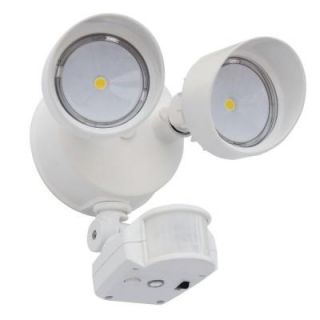 Lithonia Lighting 180 Degree Outdoor Motion Sensing White LED Security Flood Light OLF 2RH 40K 120 MO WH M6