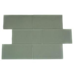 Splashback Tile Contempo Seafoam Frosted 6 in. x 3 in. Glass Tiles (1 sq. ft./case) CONTEMPO SEAFOAM FROSTED 3 X 6