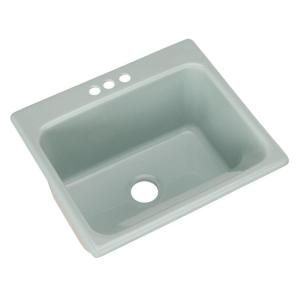 Thermocast Kensington Drop in Acrylic 25x22x12 in. 3 Hole Single Bowl Utility Sink in Seafoam 21344