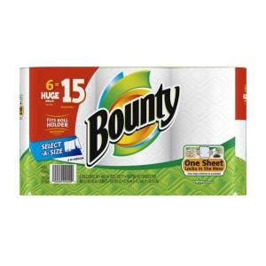 Bounty Select a Size White Paper Towels (6 Huge Rolls  15 Regular Rolls) 003700081760