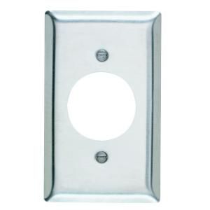 Pass & Seymour 1 Gang Power Outlet Wall Plate   Stainless Steel SL720CC10