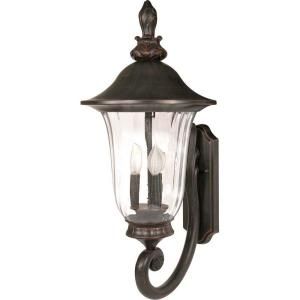 Glomar Parisian 3 Light 29 in. Wall Lantern   Arm Up with Fluted Seed Glass finished in Old Penny Bronze HD 977