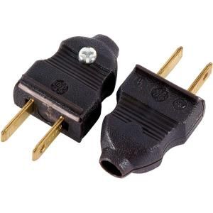 GE 15 Amp 125 Volt Quick Wire Plug   Brown (2 Pack) 54266