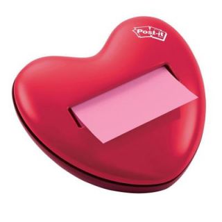 Post It Red Heart Shaped Pop up Notes Dispenser for 3 in. x 3 in. Notes HD 330 R