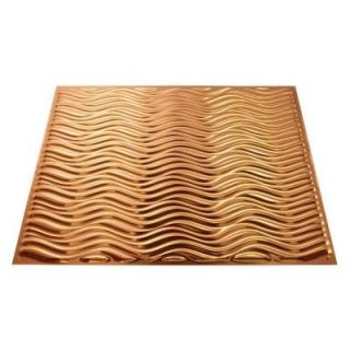 Fasade 4 ft. x 8 ft. Current Horizontal Polished Copper Wall Panel S73 25