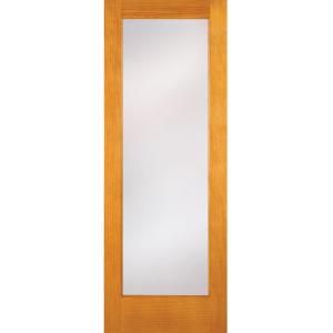 Feather River Doors Privacy Woodgrain 1 Lite Unfinished Pine Interior Door Slab EN15013068E680