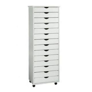 Home Decorators Collection Stanton White 14 Drawers Wide Storage Cart 0201110410