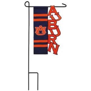 Team Sports America NCAA 12 1/2 in. x 18 in. Auburn Sculpted Garden Flag with 3 ft. Metal Flag Stand DISCONTINUED P127073
