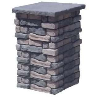 36 in. Concrete Tall Random Limestone Column Kit with Top Cap RSCLS36