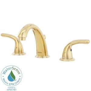 Glacier Bay Builders 8 in. Widespread 2 Handle Lavatory Faucet with Drain in Brass FW0B4600PBV