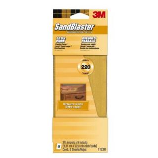 Sandblaster 3 2/3 in. x 9 in. 220 Grit Very Fine Sandpaper (5 Pack) DISCONTINUED 11220.0