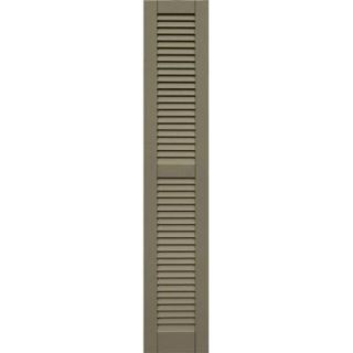 Winworks Wood Composite 12 in. x 65 in. Louvered Shutters Pair #660 Weathered Shingle 41265660