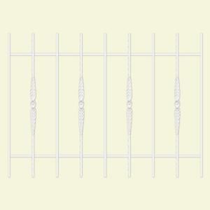 Unique Home Designs Cottage Rose 48 in. x 36 in. White 9 Bar Window Guard SWG0600WHT4836