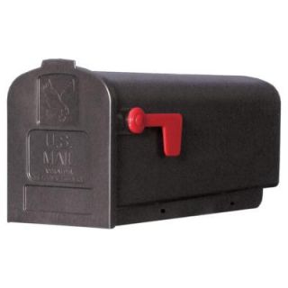 Gibraltar Mailboxes Deluxe Polybox Post Mount Mailbox in Black PL10B0201