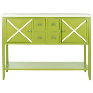 Safavieh Adrienne Wood Sideboard in Lime Green/White AMH6601C