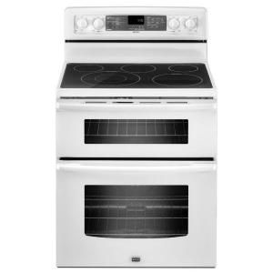 Maytag 6.7 cu. ft. Double Oven Electric Range with Self Cleaning Convection Oven in White MET8776BW