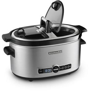 KitchenAid 6 qt. Slow Cooker with Hinged Lid in Stainless Steel DISCONTINUED KSC6222SS
