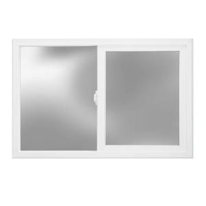 JELD WEN V 2500 Series Left Hand Slider Vinyl Windows, 36 in. x 24 in., White, with LowE Obscure Tempered Glass 8A3195