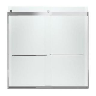 KOHLER Levity 59 5/8 in. W x 59 3/4 in. H Frameless Bypass Tub/Shower Door with Towel Bar in Silver 706006 D3 SH