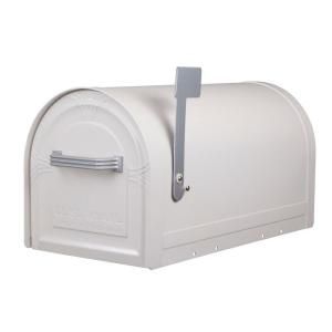 Gibraltar Mailboxes Wyngate Locking Post Mount Mailbox in White WM16KW01