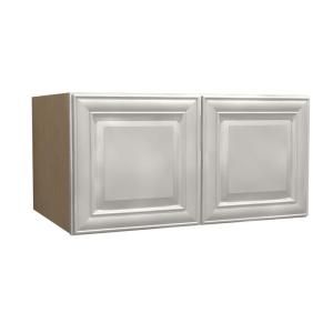 Home Decorators Collection 33x15x24 in. Brookfield Assembled Wall Cabinet with 2 Doors in Pacific White W332415 BPW