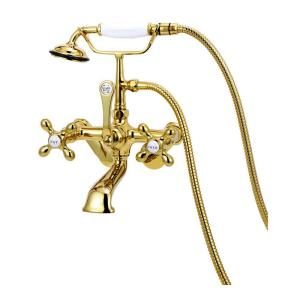 Elizabethan Classics 3 Handle Claw Foot Tub Faucet with Hand Shower in Satin Nickel ECTW34 SN