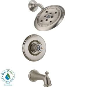 Delta Victorian 1 Handle 1 Spray H2Okinetic Tub and Shower Trim in Stainless (Valve and Handles not included) T14455 SSH2OLHP