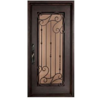 Iron Doors Unlimited Armonia Full Lite Painted Oil Rubbed Bronze Decorative Wrought Iron Entry Door IA4082RSLT