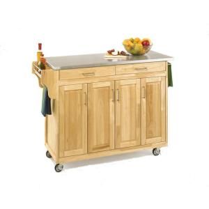 Home Styles Create a Cart in Natural Wood with Stainless Top 9200 1012